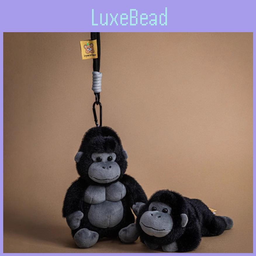 Cute Cartoon Lying Posture Black Gorilla Plush Toy Pendant For Decoration Bag