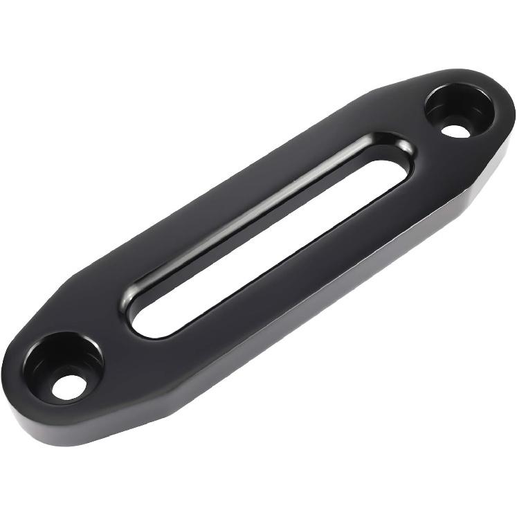 6" Billet Polished Aluminum Hawse Fairlead Load Capacity 3500-5500 LBs with Mounting Hardware for Synthetic Winch Rope (Black, 6")