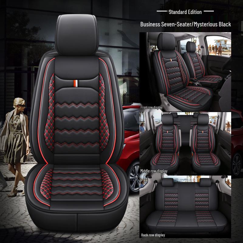 Wuling Hongguang S/Rongguang V/Ouno S/Oshan X70A Full Coverage Leather Car Seat Cover for Seven-Seater