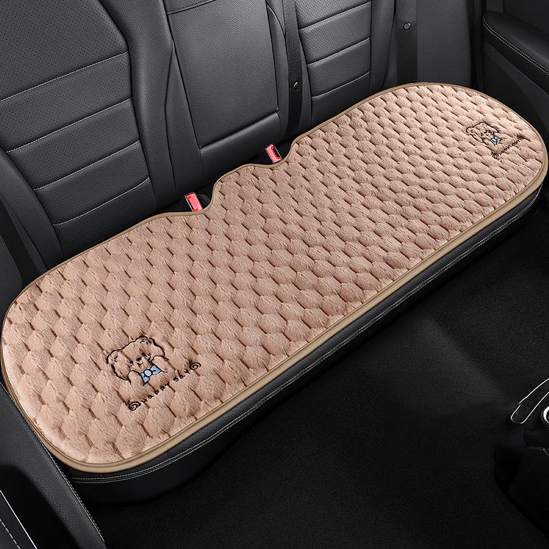 New Cartoon Bear Car Seat Cushion Winter Plush Warm Thickened Anti-slip Seat Cover Cute Ladies Universal Car Accessories