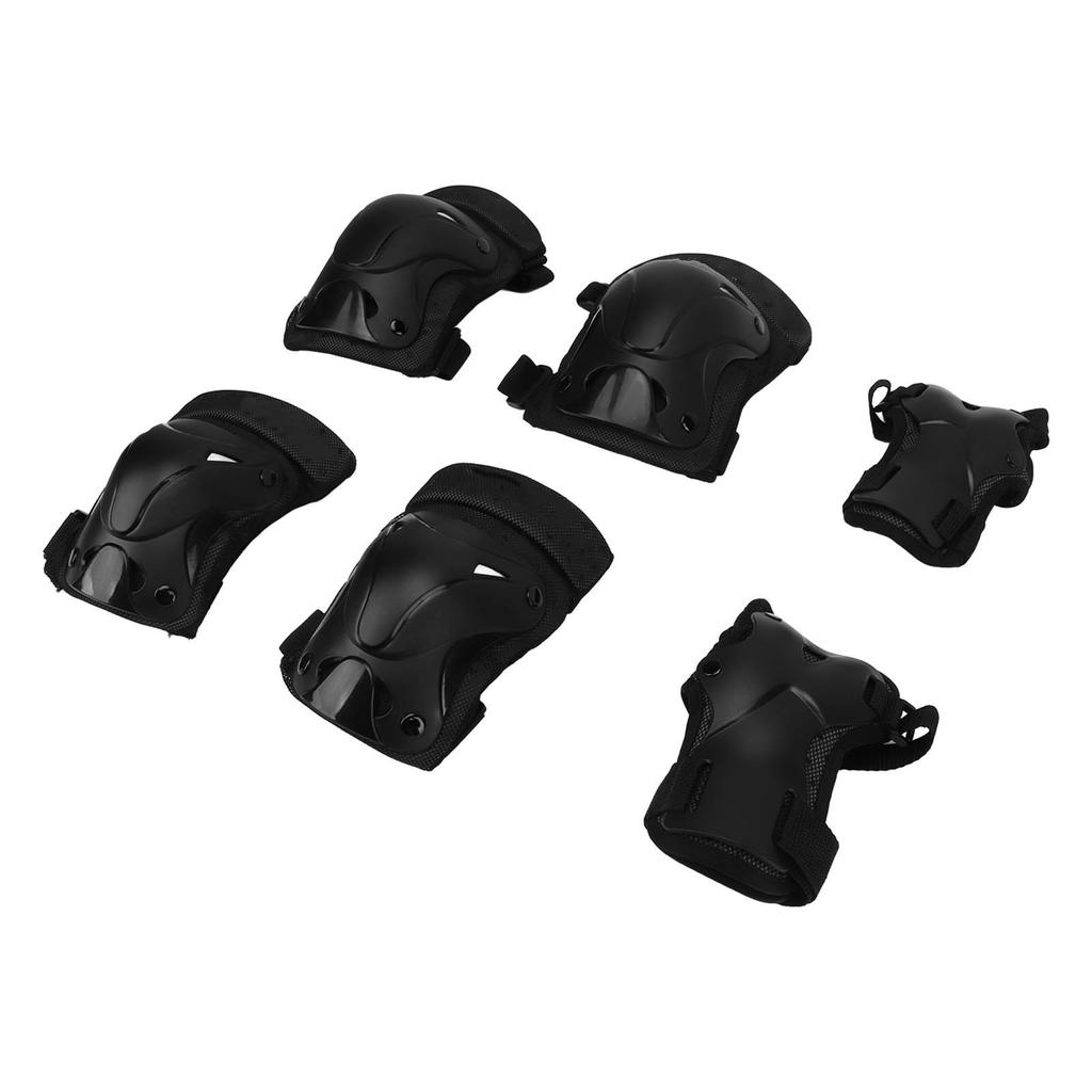 6PCS Adult Protective Gear Set Large Size Nylon Plastic Knee Elbow and Hand Guards for Roller Skiing