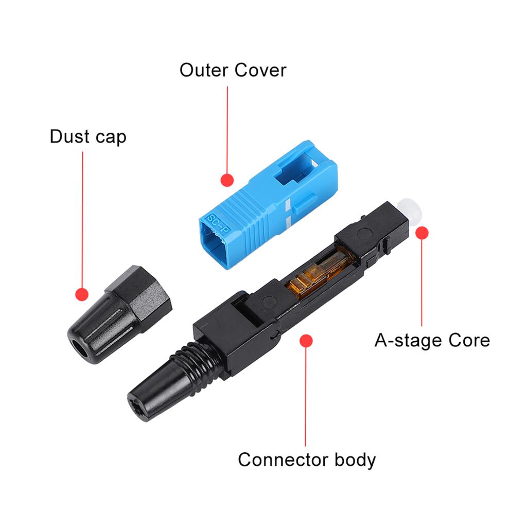 20Pcs Optic Fiber Quick Connectors Telecommunications Grade Embedded Reusable Sc UPC