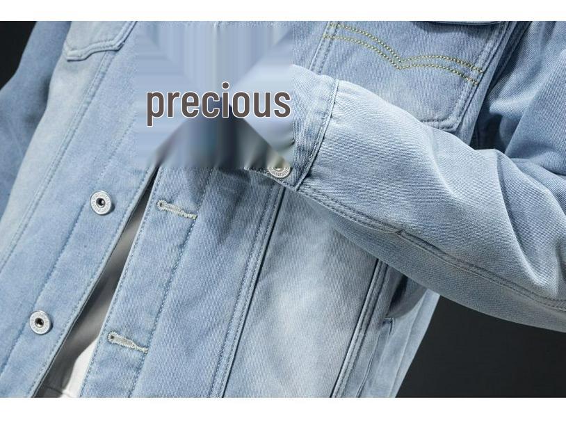 Pánská džínová bunda v korejském stylu - Trendy, zesílená, hřejivá podzimní/zimní bunda se sametovou podšívkou