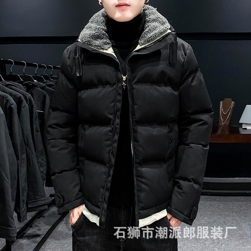 

Мужская стеганая одежда, мужская куртка с воротником-стойкой, повседневная стеганая одежда, зимняя бархатная хлопковая утолщенная теплая стеганая одежда, мужская XXXXL чёрный