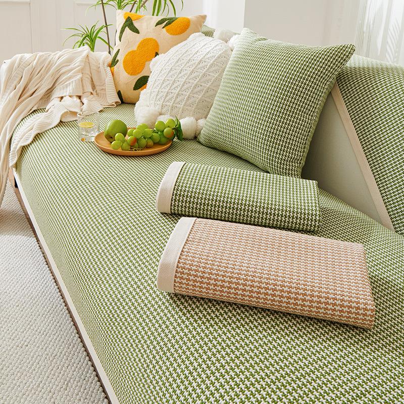 Cotton Sofa Cushion Four Seasons Universal Non-Slip Fabric Linen Coarse Cloth Modern Simple Cover Cover Backrest Cover Towel Cushion