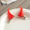 Fashionable Dark Style Hairpins 2Pcs Halloween Evil Horn Hair Clips Small Horror Demon Goth Ear Lolita Fashion Accessories Hairpins Barrettes