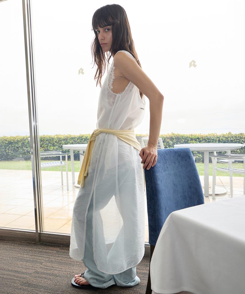 Leuba Sheer Layered Maxi Dress - White