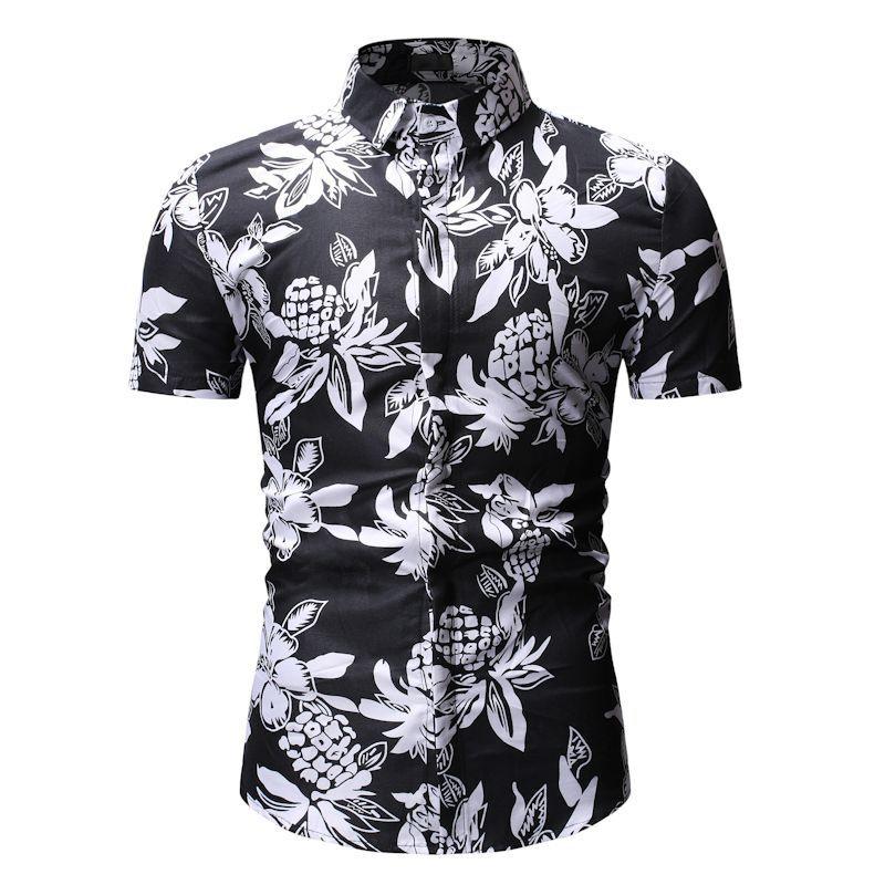 Mens Hawaii Floral Casual Shirt Short Sleeve Luxury Slim Fit Dress Tops Shirts