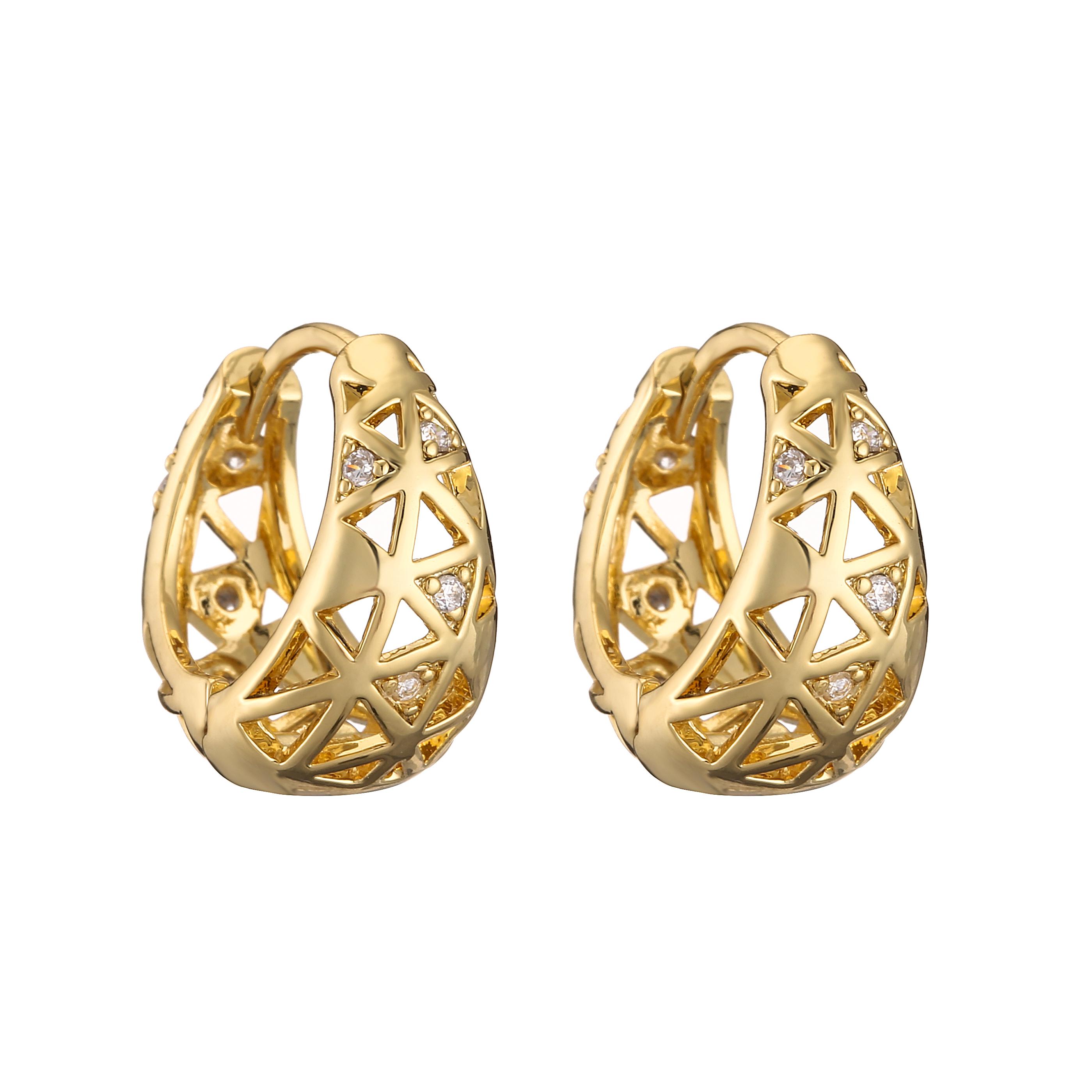 HECHENG, Zircon Metal Earrings for Women Glossy Shiny Waterdrop Earrings Fashion Statement Zircon Party Gift золотой