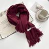 Kašmírový šátek na ruku, podzimní a zimní, jednobarevný, dámský, tlustý střapec, jednoduchý a všestranný, měkký a teplý, imitace kašmíru