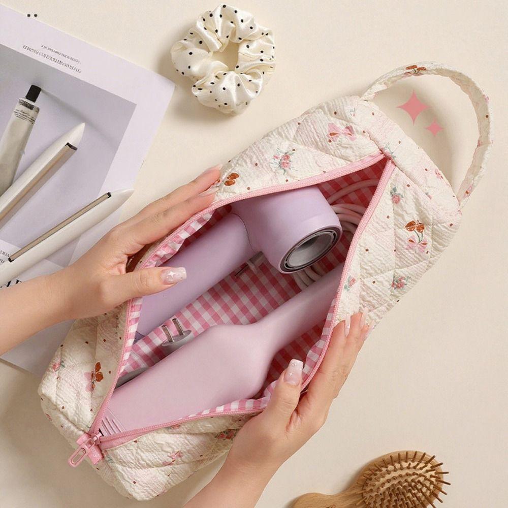 With Handle Hair Dryer Storage Bag Quilting Cotton Carrying Case New Curler Storage Bag  for Travel