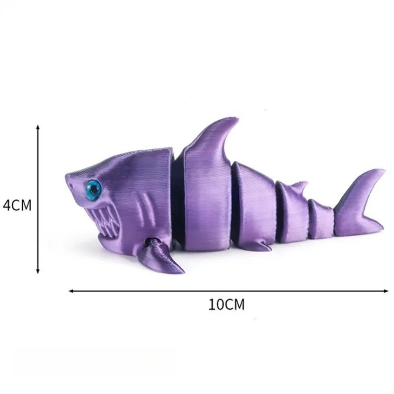 3D Printed Great White Sharks Figures Animal Toys Multi-joint Movable for Home Accessories Kids Gifts Living Room Decoration