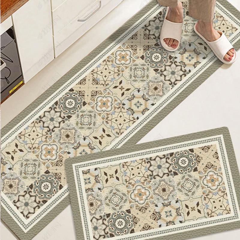 Pvc Long Rectangular Kitchen Floor Mat Waterproof Oilproof Nonslip For House Kitchen