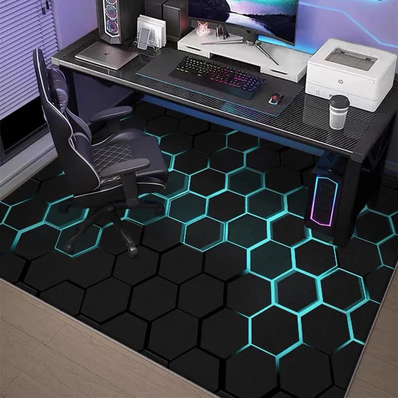 Alfombra de Marca de Moda para Sala de Juegos Decoración de Habitación Silla Gaming Silla de Estudio Silla de Ordenador Alfombra Insonorizada Alfombra Decoración del Hogar