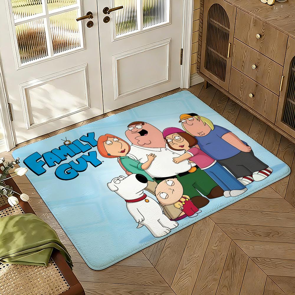 Guy Family Floor Mat Soft Thickened Absorbent Non-Slip Bedroom Living Room Door Mat Home Decor Flannel Rugs