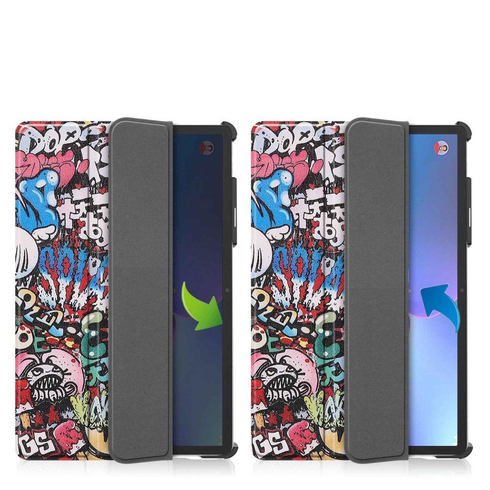 Case for Lenovo Tab P11 Pro Gen 2 TB132FU TB132XU 11.2", Three-part with stylus holder, Graffiti