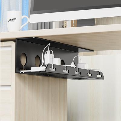 Organisateur de câbles, plateau de gestion des câbles sous le bureau, support de bande de prises, dompteur de fils pour le bureau et la maison