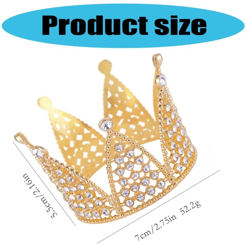 Elegant Gold Princesses Birthday Crowns For Girls Party Accessory Eye-catching Crystal Tiaras With Sparkling Crystal Design