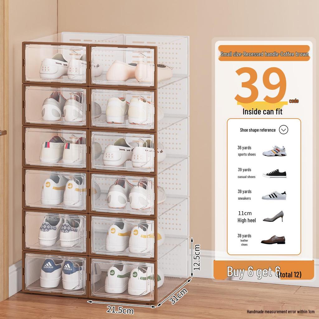 Transparent Foldable Shoe Storage Drawer: Space-Saving Plastic Shoe Organizer