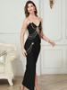 Luksusowa czarna obcisła sukienka wieczorowa dla kobiet - styl europejski i amerykański
