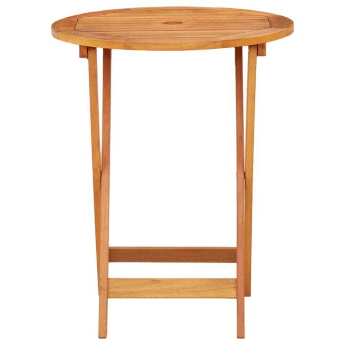 VidaXL Table de jardin pliable Ø60x75 cm Bois d'eucalyptus solide