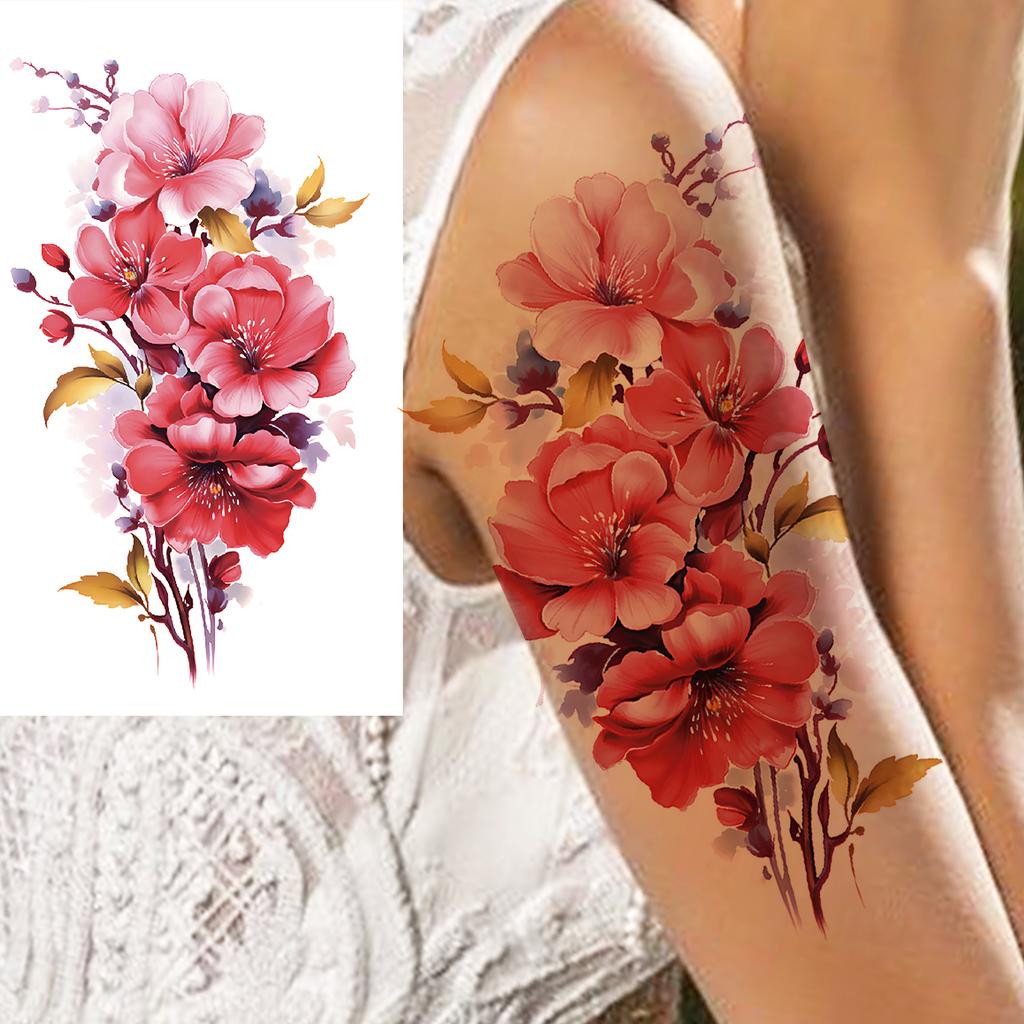 1 Sheet Black Henna Mandala Flower Temporary Tattoos For Women Girls Fake Lace Tattoo Sticker Disposable Decoration Adults Tatoo