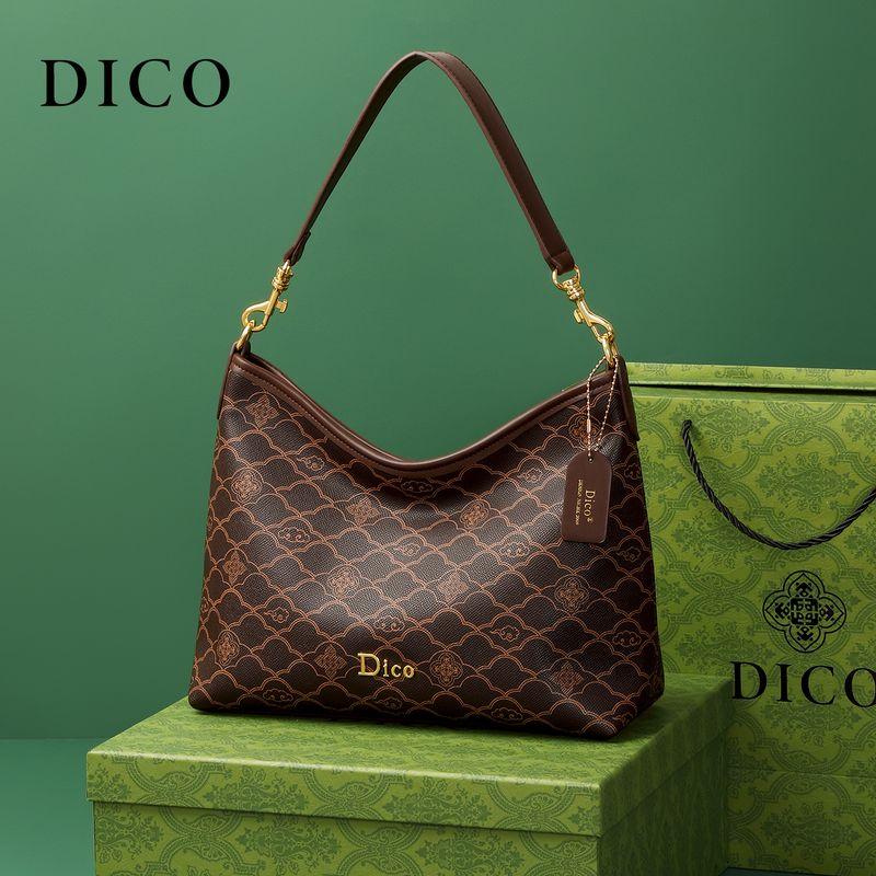 

Dico Retro Red Bridal Bag Women 2025 Daily Available Wedding Bag Shoulder Crossbody Work Clothing Underarm Tote Bag Four-Leaf Clover Coffee + brand gift box