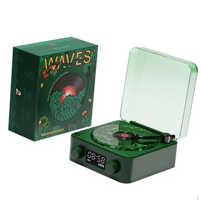 Vinyl BT Speaker with Light Ideal Gift Time Display for Desktop Party Office