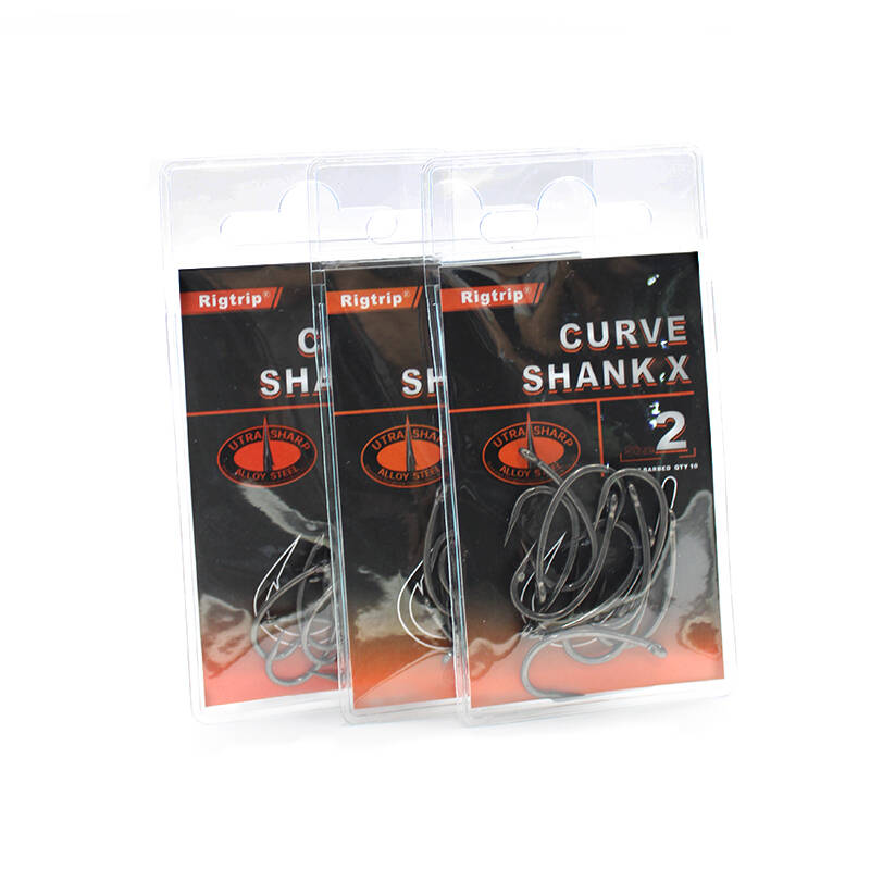 10x Karpfenangeln Ösenhaken Gerade Nadelspitze PTFE-Beschichtung Mikro Widerhaken Kohlenstoffstahl Angelhaken Tackle