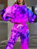 Europe and America 1116 New Fashion Casual Sports Hooded Flower Printed Sweater Set