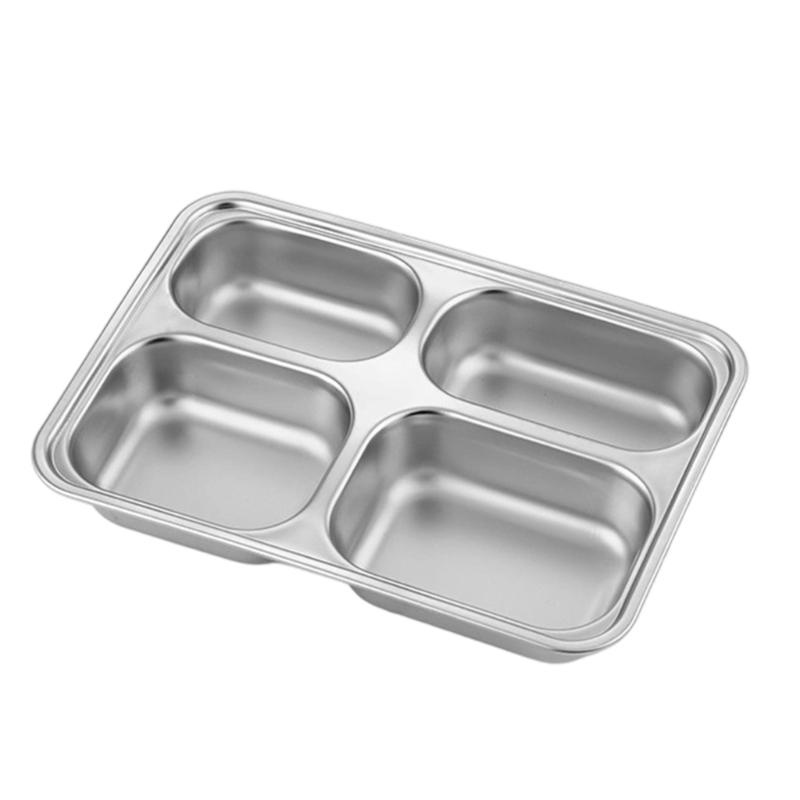 304 Stainless Steel Dinner Plate Serving Dish Rustproof Dishware For Family Outdoor Camping Kitchen Use