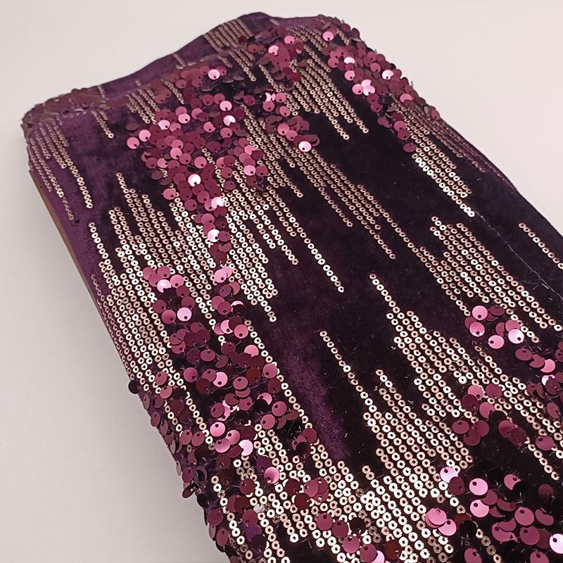 

1 Yards Fashion Sequin Velvet Fabric Flannel Embroidery Sequin Fabric For Diy Sewing Suit Dress Jacket Stage Performance Costume 1Yard