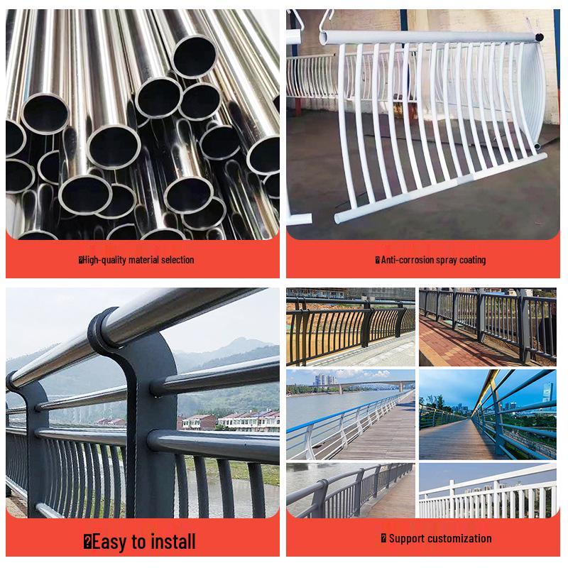 River Channel Bridge & Scenic Area Guardrail - Composite Pipe Embankment & Pedestrian Protection