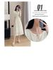 Elegant Mid-Length Chiffon Dress - Summer 2025, Round Neck, Slimming, Flattering Fit