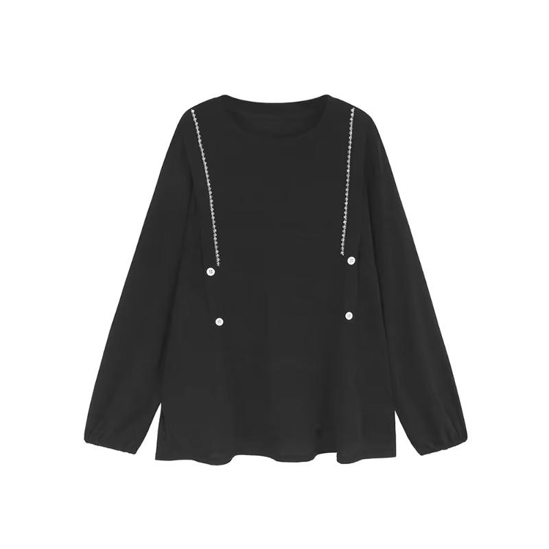 

Xitao Контрастні кольорові футболки з бісером у стилі печворк GJ1128 One Size чорний