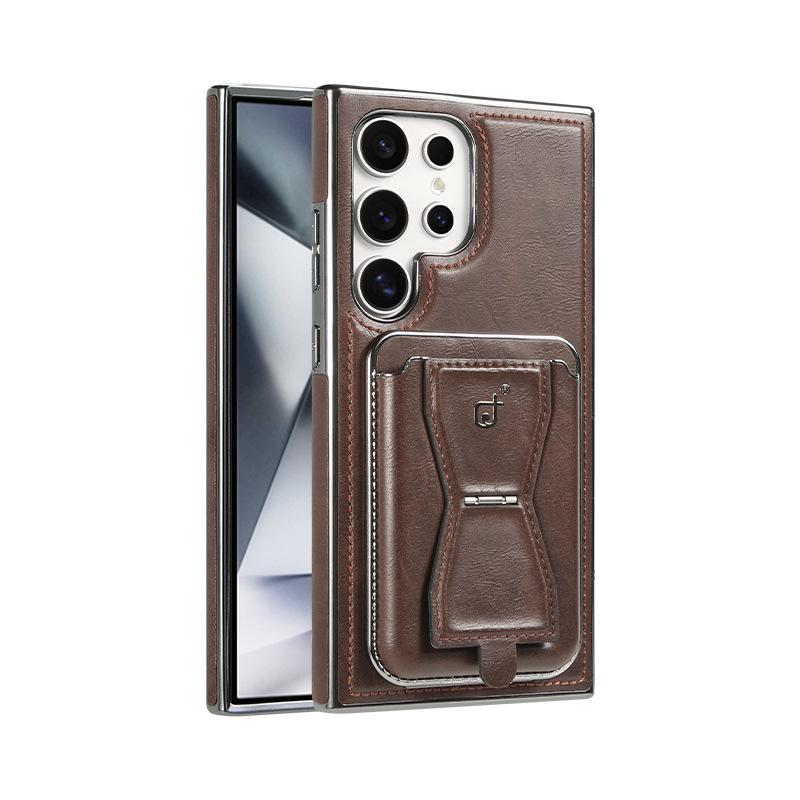 Suitable for Samsung S24 Ultra Mobile Phone Case Magnetic Card Bag Bracket Galaxy23plus Business Men's Full Leather Case