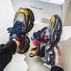 Neue Herren-Freizeitschuhe mit dicker Unterseite und Graffiti-Farbblock, Freizeit-Sportschuhe, modisch, vielseitig, bequem, Freizeitschuhe 39–44