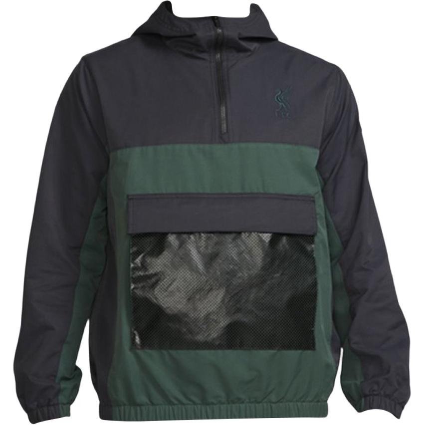 Nike Air Force 2 Liverpool FC Embroidered Patchwork Hooded Jacket Men Outerwear Black FB2125-397 S