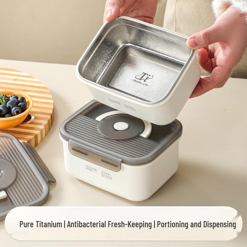 Pure Titanium Square Lunch Box