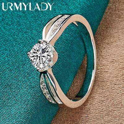 925 Sterling Silber Schillernder Zirkon 7 8 9 10 Ring für Damen Mode Charm Schmuck