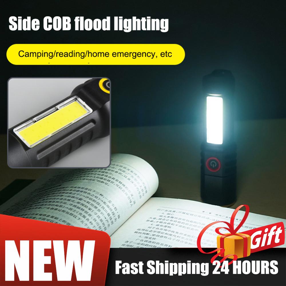 XPE+COB LED Camping Flashlight Telescopic Zoom Waterproof Hiking Flashlight Type-C USB Charging Camping Flashlight Torch Light