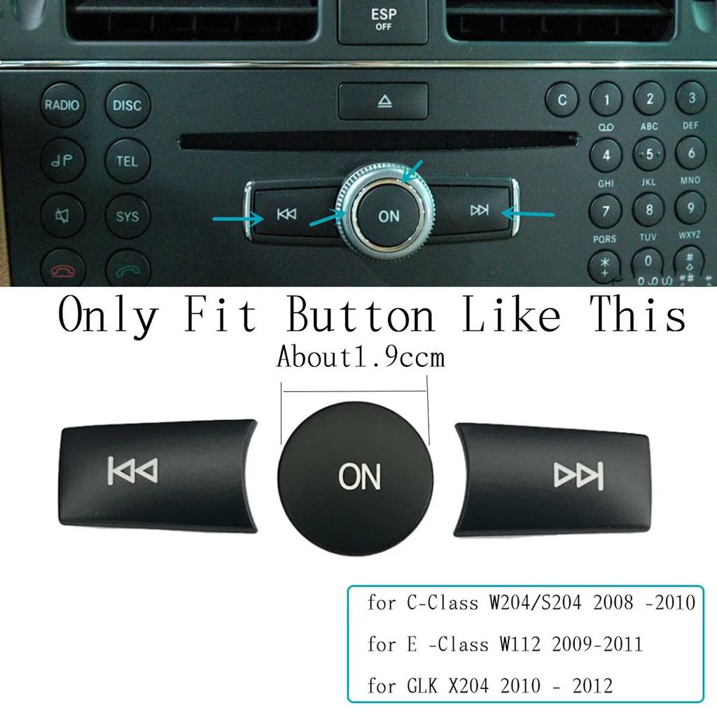 Car Multimedia Volume Radio ON Button Cover Trim Sticker Decal For Mercedes Benz A B C E GLA CIA ML GL SLK  W176 W246 W204 W212