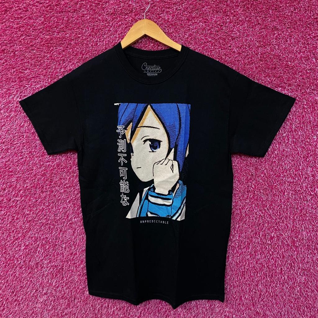 Kreatives Unvorhersehbares Anime-Mädchen T-Shirt Größe Medium