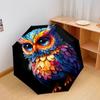 1 PC Automatic Folding Umbrella - Owl Artwork Pattern, Portable & Foldable Design with 8 Ribs, Christmas Birthday Gifts