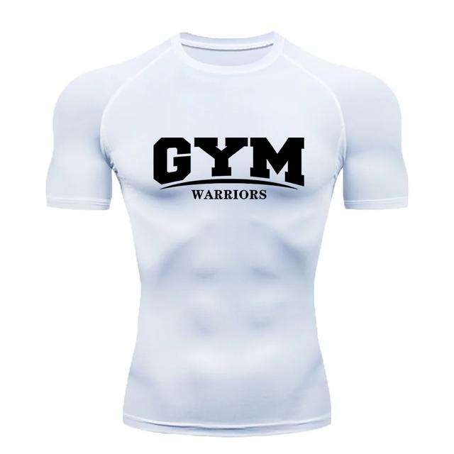 

Мужская компрессионная футболка для тренировок в спортзале с короткими рукавами, дышащая, впитывающая пот, быстросохнущая, эластичная, летняя, размер S-3XL XXXL