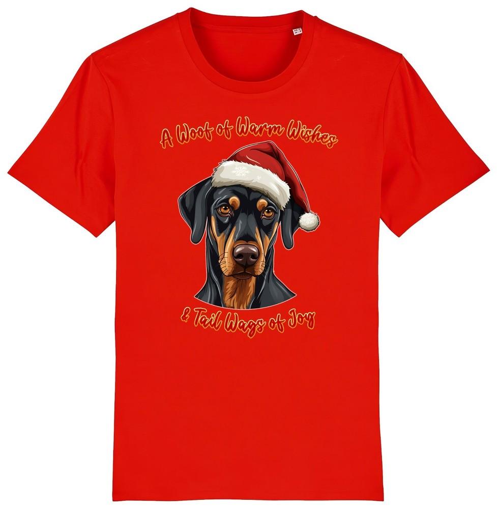 

Детская рождественская футболка с доберманом, собака Санты, гав-гав, пожелания, собаки, мальчики, девочки 2XL