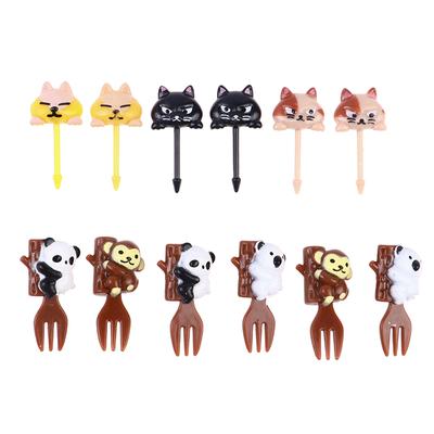 6 Stücke Tier Katze Pfote Obst Gabel Mini Cartoon Kinder Snack Kuchen Pick Zahnstocher