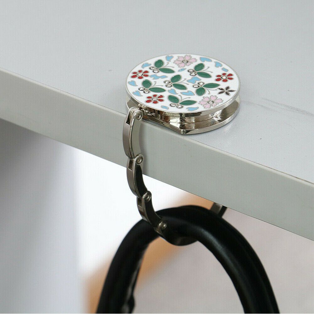 Metall Handtaschenorganizer Cloisonné Runder Tischhaken Innere Faltbare Taschenablage Mantelaufhänger