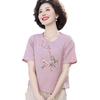 2026 New Stylish Cotton-Linen Summer Maternity T-Shirt for Middle-Aged and Elderly Women
