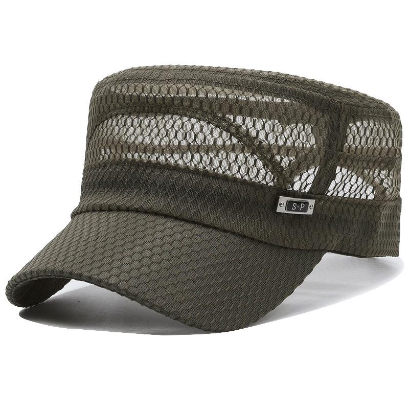 Mesh iron standard full network outdoor sunscreen hat casual flat top hat summer hat men's shading breathable summer